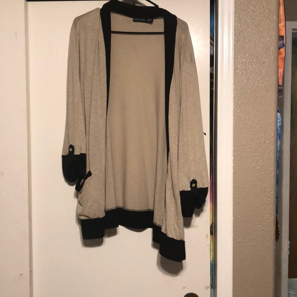 Plus Size Tan Cardigan with pockets